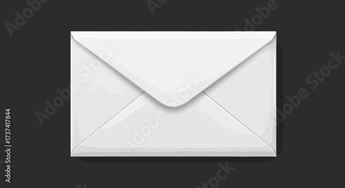 Clean white paper envelope with closed triangular flap, ready for mail delivery, communication symbol.