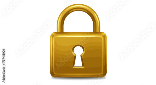 Gleaming Golden Padlock with Keyhole, Symbol of Security