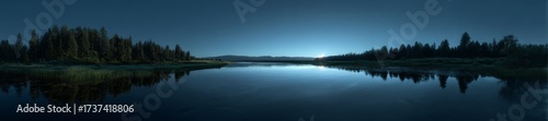 Wallpaper Mural Majestic nighttime lake reflection nature hdr panoramic scene tranquil environment serene viewpoint Torontodigital.ca