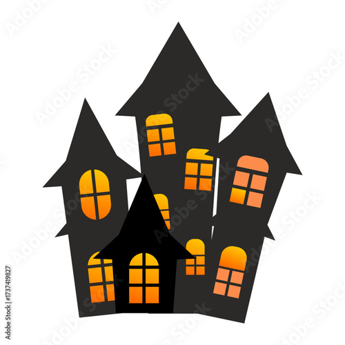 vector illustration of a horor house, Halloween element