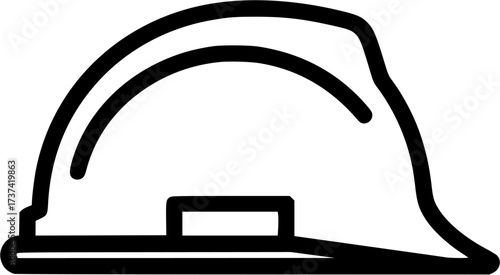 Construction worker hard hat icon vector illustration safety helmet design line art
