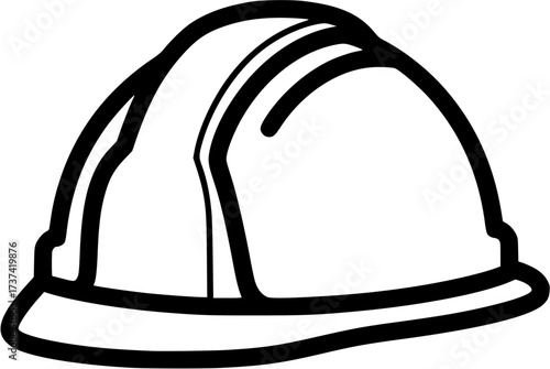 Construction worker hard hat icon vector illustration safety helmet design line art
