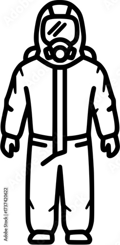 Hazmat suit icon vector illustration for chemical protection and safety equipment design use
