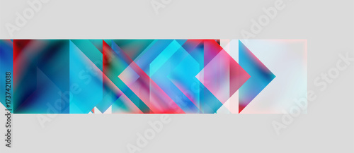 Tableau sur toile Abstract geometric shapes, vibrant colors blend