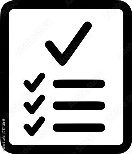 Checklist task checkmark list survey form document agreement completed approved icon symbol vector
