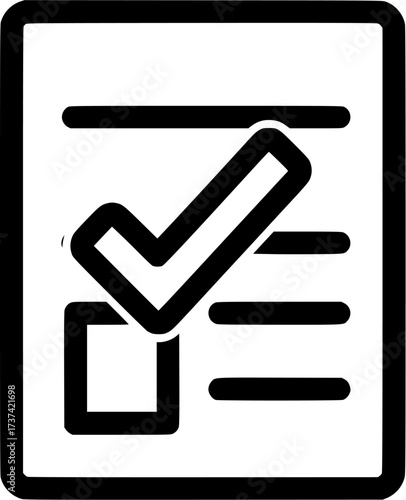 Checklist task checkmark list survey form document agreement completed approved icon symbol vector
