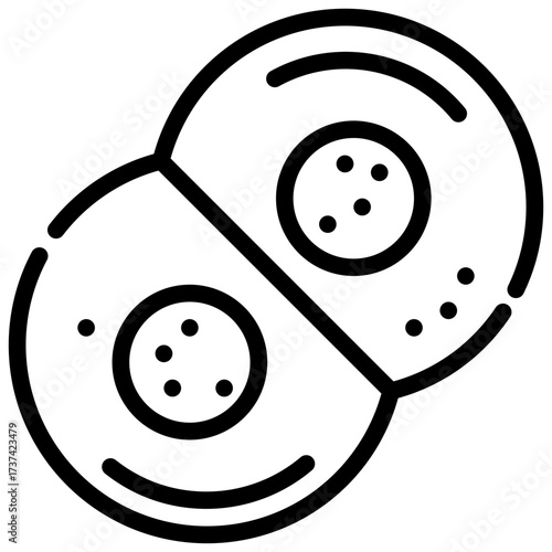 Mitosis outline icon a simple black and white icon depicting the process of cellular division.