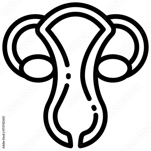 Uterus outline icon this simple line drawing represents a stylized female reproductive system icon.