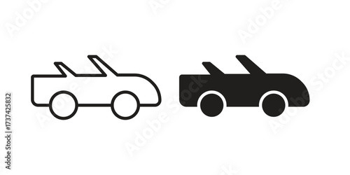 Convertible car icon vector sign symbol