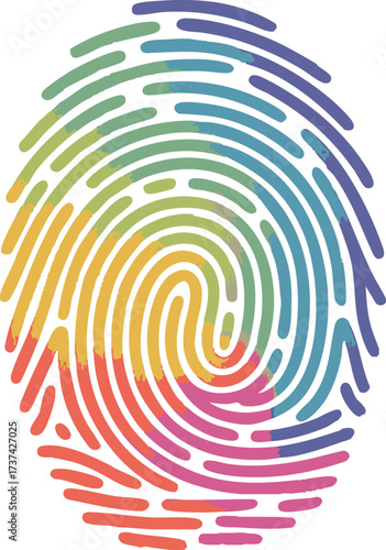 Colorful Fingerprint with Rainbow Hues and Textured Brush Strokes for Black Friday, 2025 