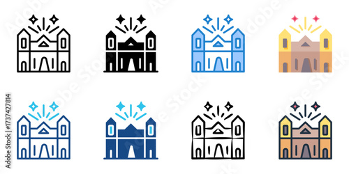 Semana Santa icon set multiple style collection 
