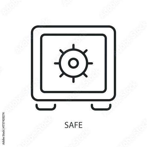 Safe thin line vector icons.