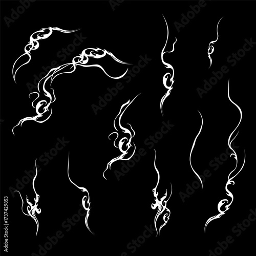 Smoke illustration set for design decoration