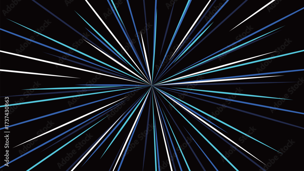 Obraz premium シンプルなスピード感のある集中線 