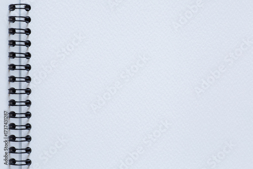 Wallpaper Mural blank white page of watercolor sketchbook with spiral binder Torontodigital.ca