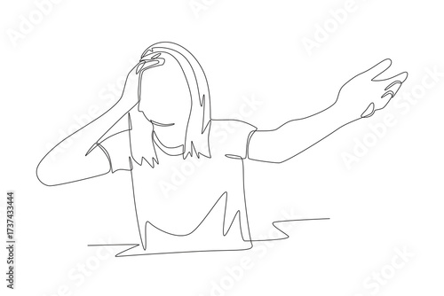 Live tournament reactions concept one-line drawing