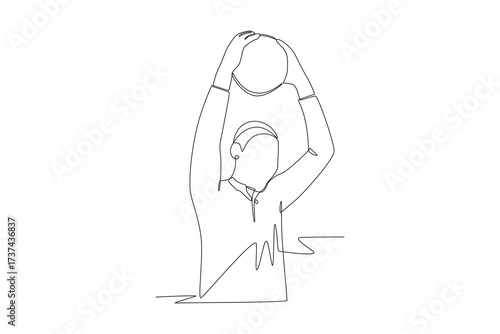 Live tournament reactions concept one-line drawing