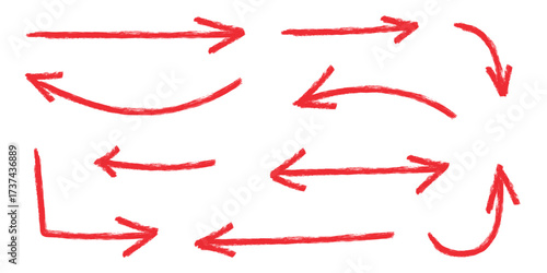 Hand drawn crayon arrows