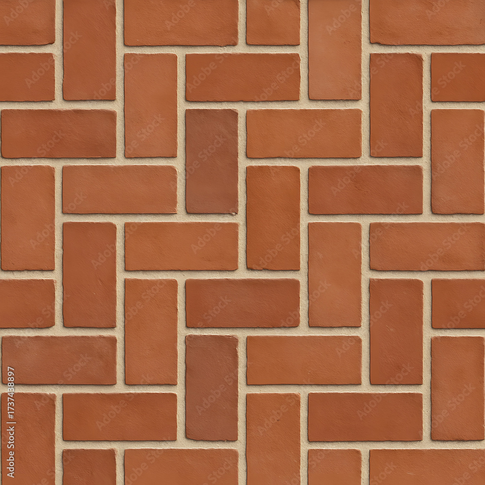 Obraz premium Seamless Rectangular Brick Tile Texture | Modern Masonry Floor Pattern