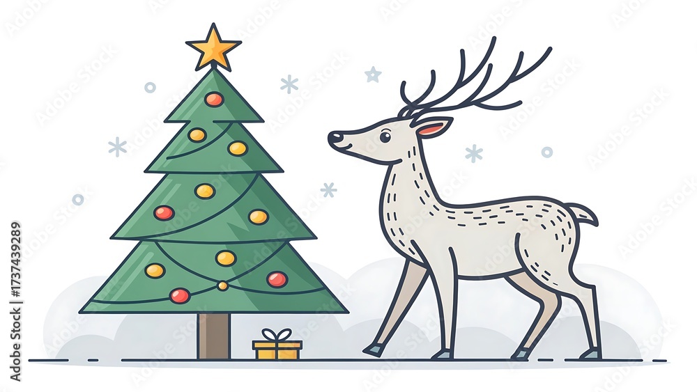 Naklejka premium Festive Christmas Holiday Background with Winter Snow and Decorations