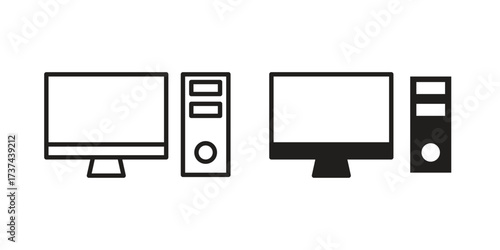 Desktop computer icon vector sign symbol