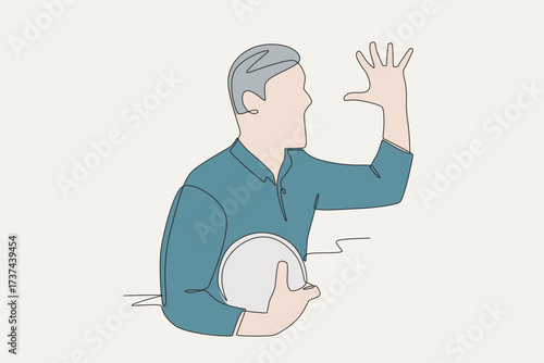 Colored live tournament reactions concept one-line drawing