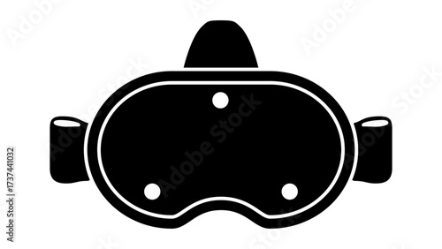 VRヘッドセット・VRゴーグル・VRヘッドマウントディスプレイ　アイコン・シルエット・イラスト　ベクター／透過PNG／JPEG白背景