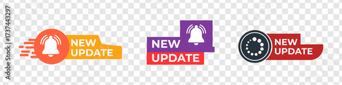 Set of new update, New update alert, New update loading	

