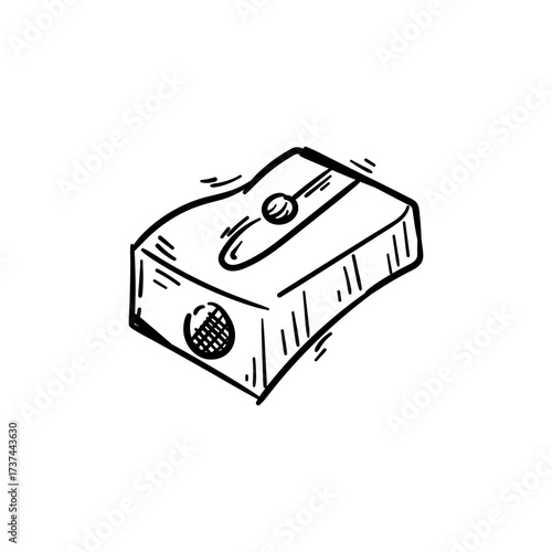 Pencil sharpener doodle hand drawn icon sketch vector illustration