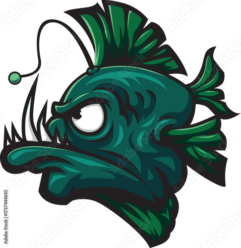 Angler Fish Cartoon Vector Illustration