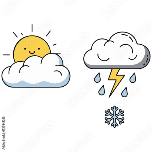 3D Realistic Weather and Climate Icons Set