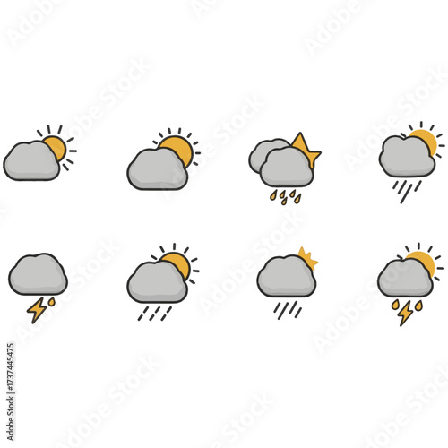 3D Realistic Weather and Climate Icons Set
