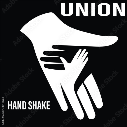 Vector illustration of union or hand shake logo, icon