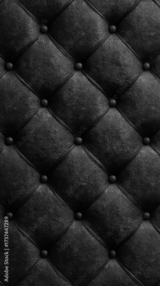 Obraz premium Luxurious Black Tufted Leather Texture