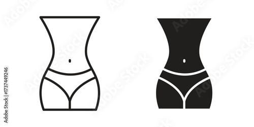 Female hips and waist icon vector sign symbol