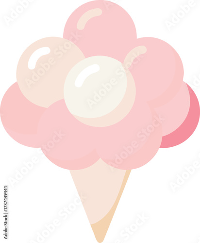 Thirty whimsical cotton candy style ice cream cones scalable vector illustration eps