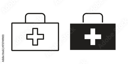 First aid kit icon vector sign symbol