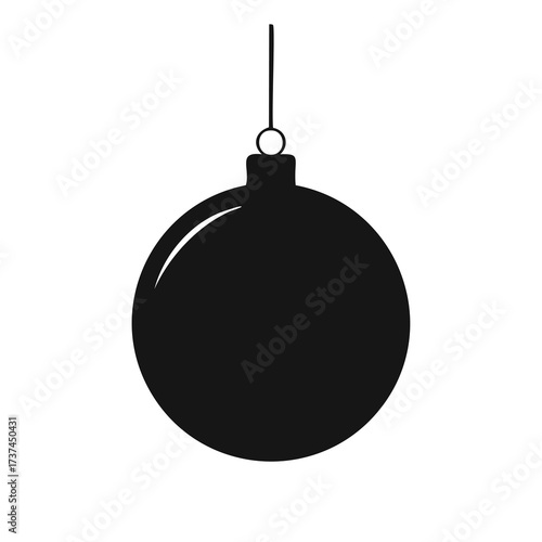 Black Silhouette of a Christmas Ornament Hanging decoration
