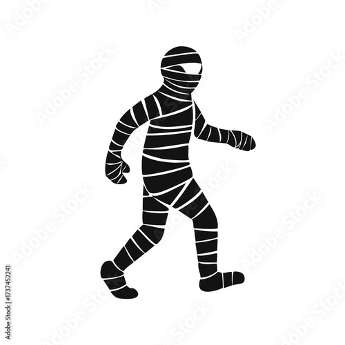 Walking Mummy Silhouette Wrapped in Bandages halloween