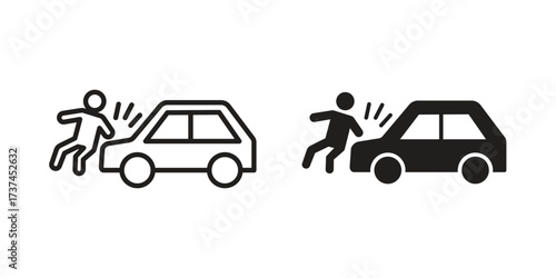 Frontal crash icon vector sign symbol