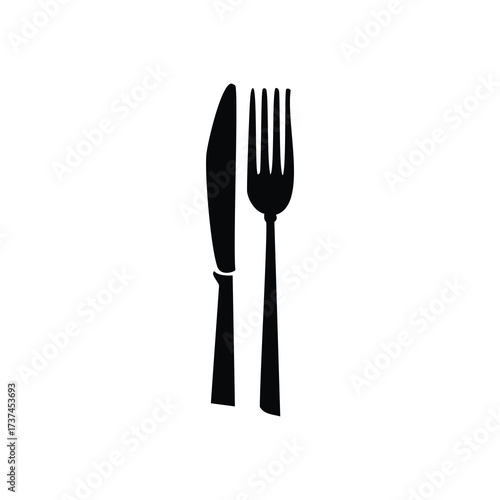 Knife And Fork Silhouette For Dining cutlery utensil