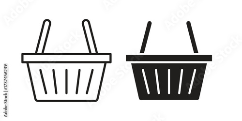 Grocery basket icon vector sign symbol