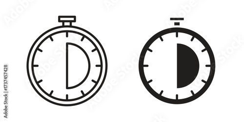 Half hour icon vector sign symbol