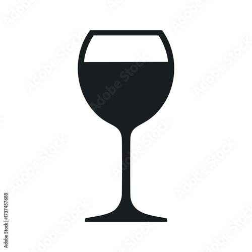 Simple Icon of a Wine Glass drink beverage