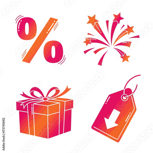 Boost sales with vibrant discount icons, festive celebrations, and gift ideas for ultimate shopping excitement