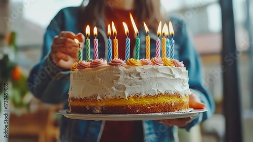 Joyful indoor birthday celebration with cake, warmth, and laughter, creating unforgettable memories.