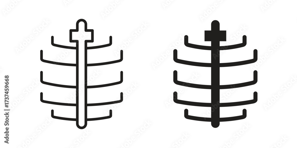 Obraz premium Human Ribs icon vector sign symbol