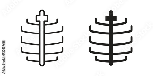Human Ribs icon vector sign symbol