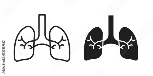 Human lungs icon vector sign symbol