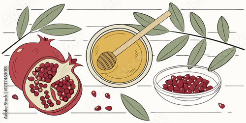 A sweet, fresh collection of ripe, red berries and fruit next to a healthy, green leaf